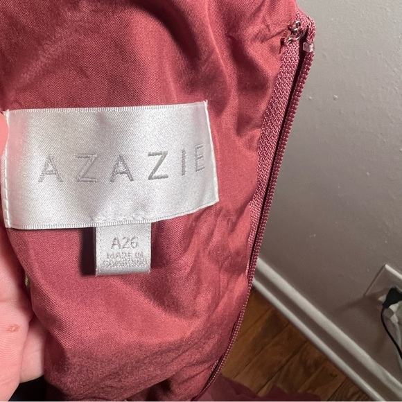 Azazie Nelly Chiffon Bridesmaid Dress Merlot A26 - Picture 11 of 11